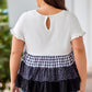 Plus Size Plaid Color Block Tiered Blouse