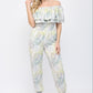 Fate by LFD Tropical Print off-Shoulders Jumpsuit with Pockets
