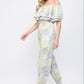 Fate by LFD Tropical Print off-Shoulders Jumpsuit with Pockets