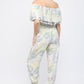 Fate by LFD Tropical Print off-Shoulders Jumpsuit with Pockets