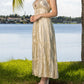 Ranees White Gold Foil Dazzle Dress