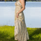 Ranees White Gold Foil Dazzle Dress