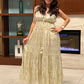 Ranees White Gold Foil Dazzle Dress
