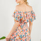 Spin USA Off Shoulder Ruffle Dress Lined