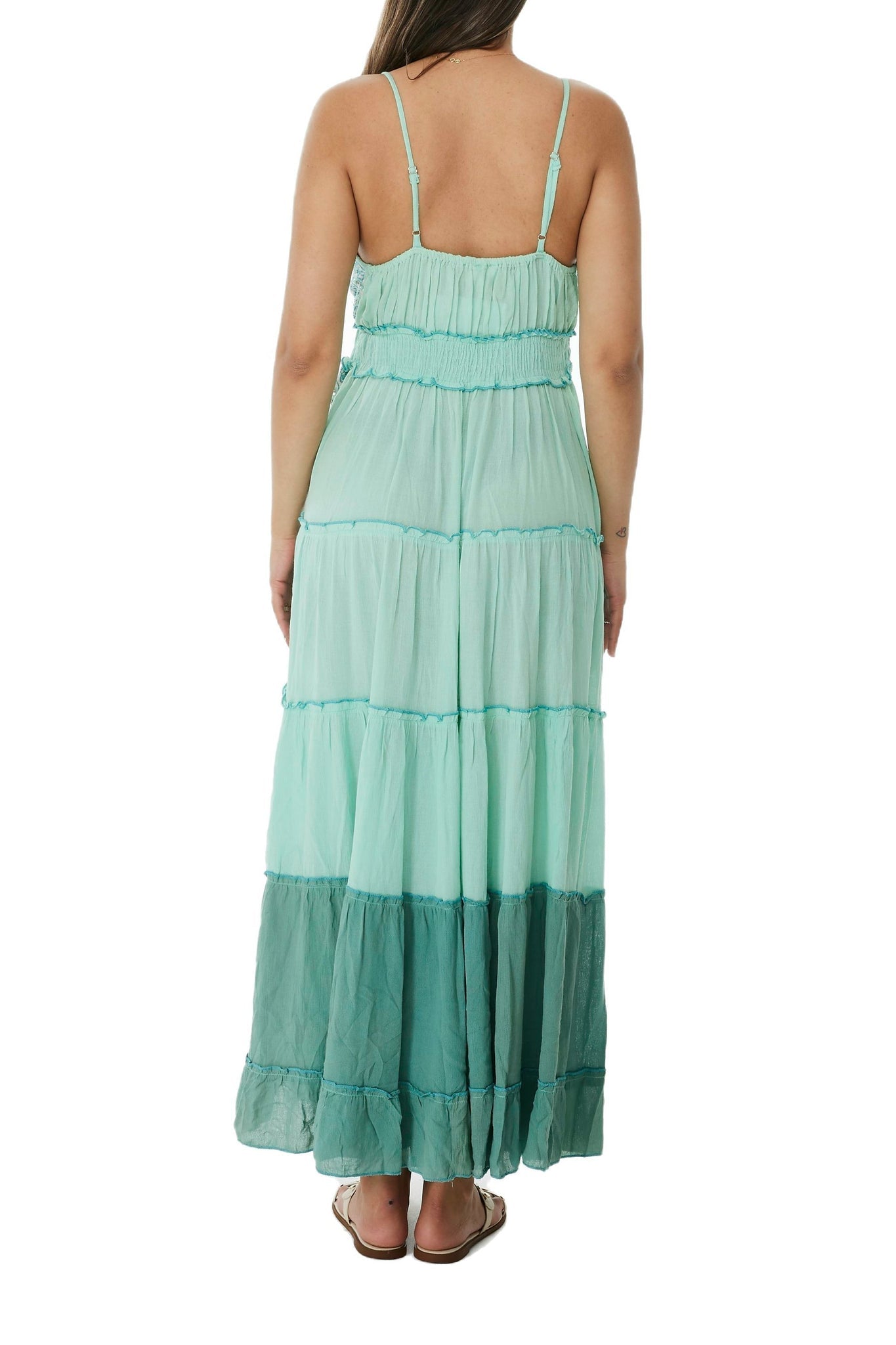 Ranees Sea Blue Long Dazzle Dress 2023 Collection