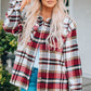 Double Take Plaid Button Front Shirt Jacket with Breast Pockets