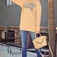 Khaki Amen Leopard Letter Print Oversized Pullover Sweatshirt