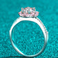 Moissanite 1 Carat Flower Shaped Crisscross Ring