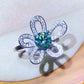 Moissanite 1 Carat Flower Shape Open Ring