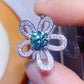 Moissanite 1 Carat Flower Shape Open Ring