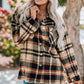 Double Take Plaid Button Front Shirt Jacket with Breast Pockets