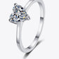 Heart Shaped Moissanite Solitaire Ring 925 Sterling Silver