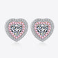 Moissanite Heart-Shaped Stud Earrings 1 Carat
