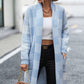 Plaid Dropped Shoulder Cardigan with Pocket