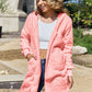 Double Take Full Size Hooded Teddy Bear Jacket with Thumbholes