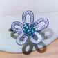 Moissanite 1 Carat Flower Shape Open Ring