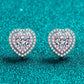 Moissanite Heart-Shaped Stud Earrings 1 Carat