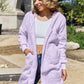 Double Take Full Size Hooded Teddy Bear Jacket with Thumbholes