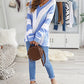 Striped Colorblock V Neck Knitted Sweater