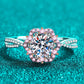 Moissanite 1 Carat Flower Shaped Crisscross Ring