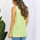 Blumin Apparel Chance of Sun Full Size Ribbed V-Neck Tank in Green